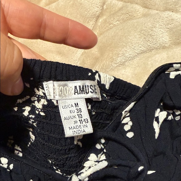 Amuse Society Black and White Floral Strapless Dress - Picture 4 of 4